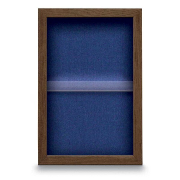 United Visual Products Indoor Enclosed Combo Board, 48"x36", Black Frame/Grey & Cobalt UVCB4836B-GREY-COBACC - main